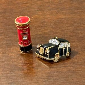 Harrods Vintage Small Pins Car and Telephone Box